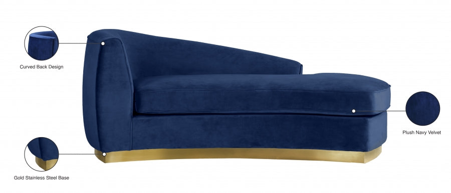 Chaise longue Julian en velours