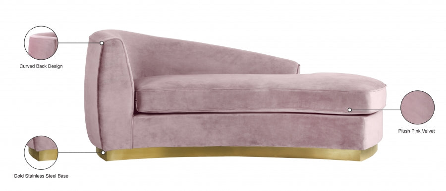Chaise longue en velours Julian 
