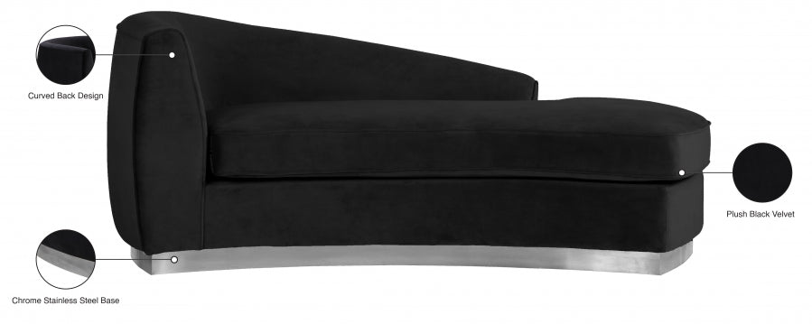 Chaise longue en velours Julian 