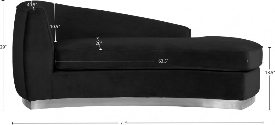 Chaise longue en velours Julian 