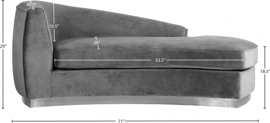 Chaise longue Julian en velours