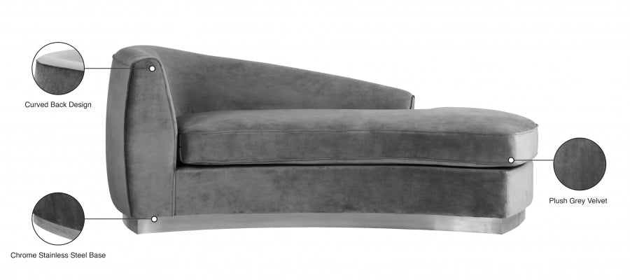 Chaise longue en velours Julian 