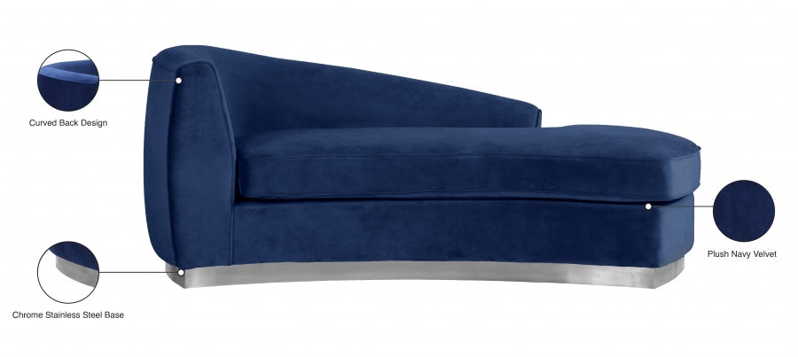 Chaise longue en velours Julian 