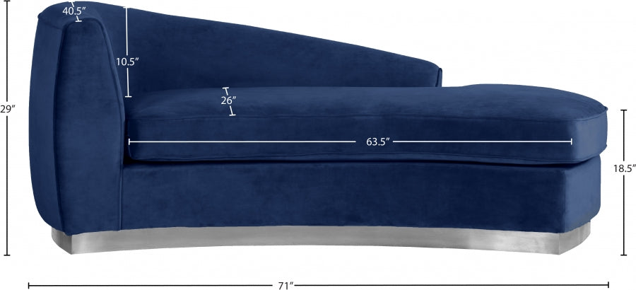 Chaise longue en velours Julian 