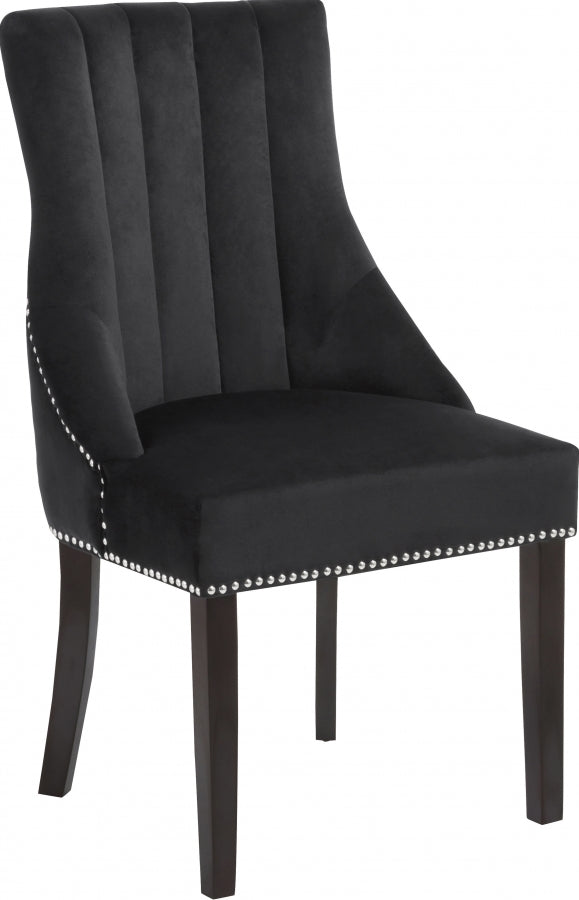 Chaise de salle à manger en velours Oxford
