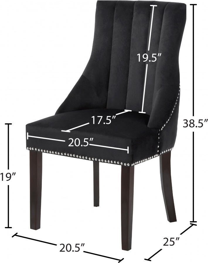 Chaise de salle à manger en velours Oxford
