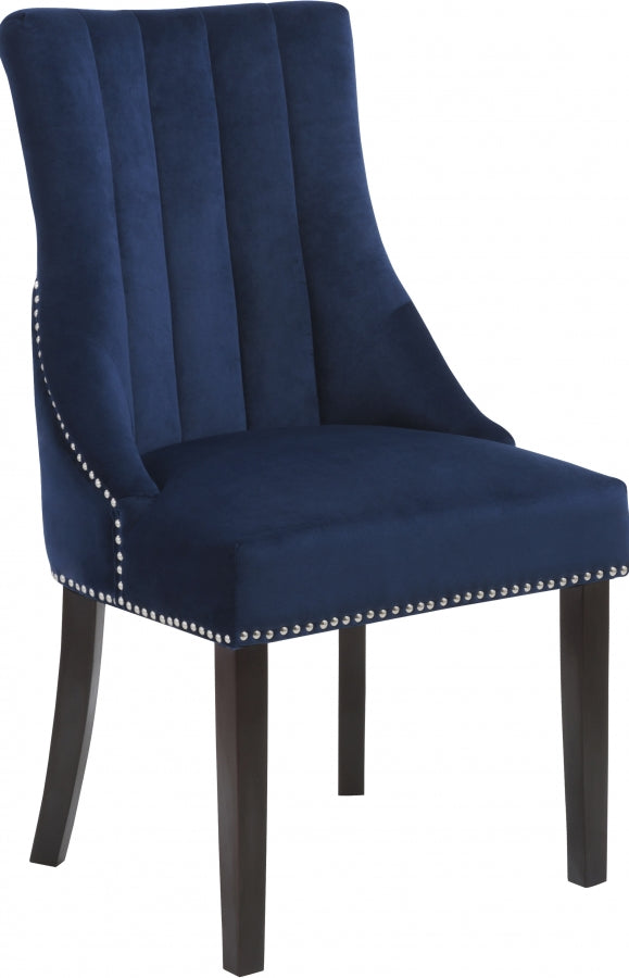 Chaise de salle à manger en velours Oxford