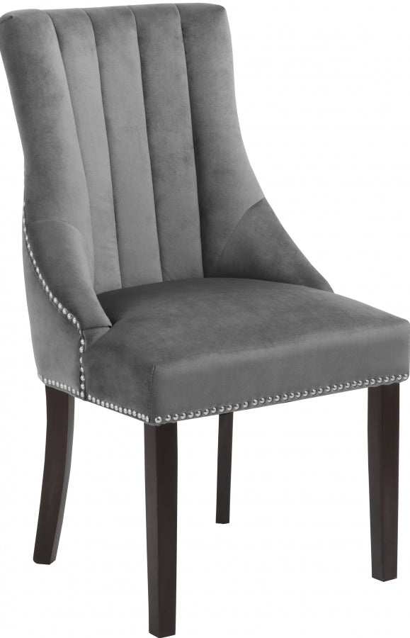 Chaise de salle à manger en velours Oxford