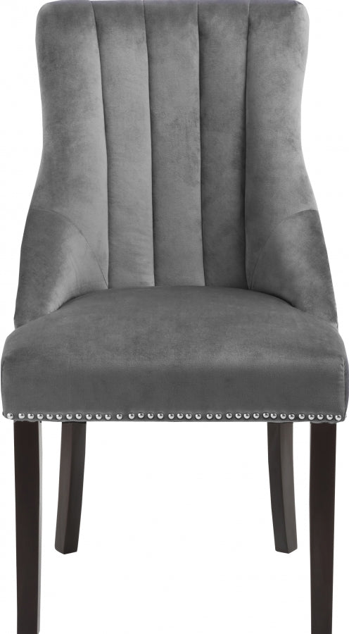Chaise de salle à manger en velours Oxford