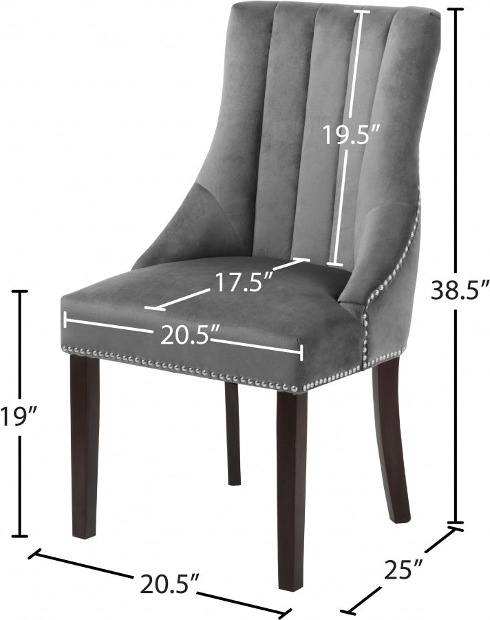 Chaise de salle à manger en velours Oxford