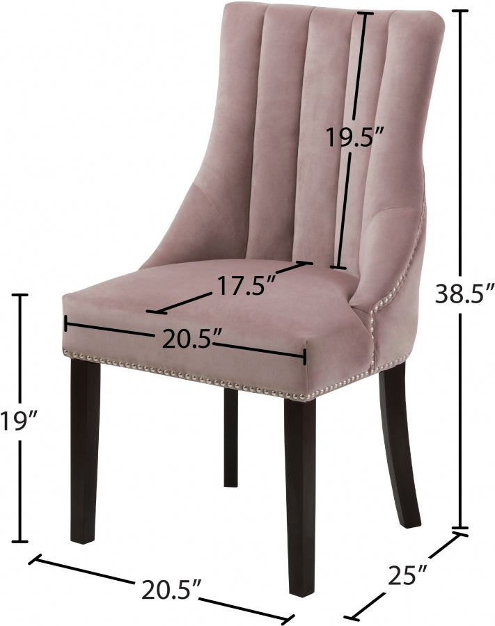 Chaise de salle à manger en velours Oxford