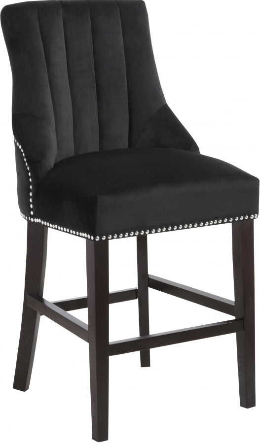 Tabouret de comptoir en velours Oxford