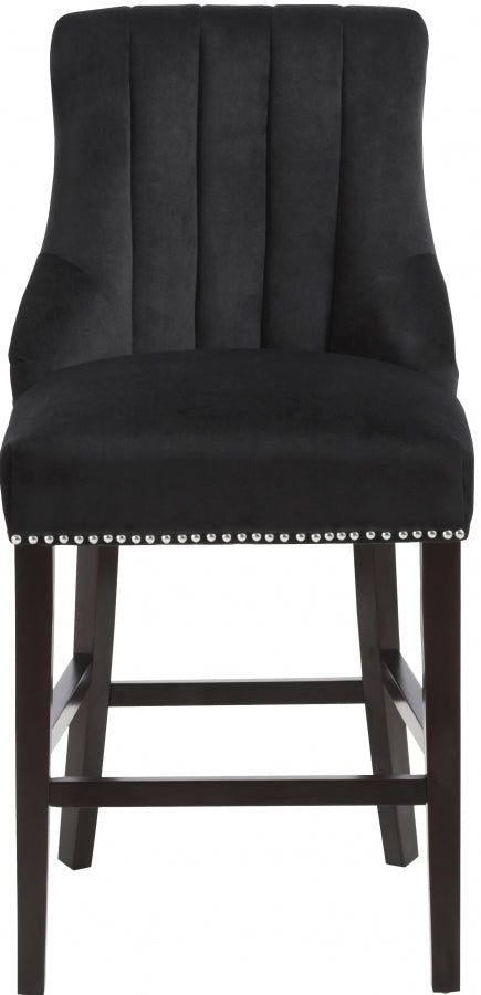 Tabouret de comptoir en velours Oxford