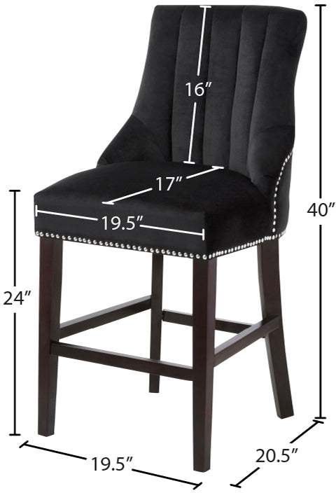 Tabouret de comptoir en velours Oxford