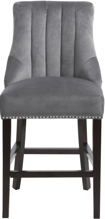 Tabouret de comptoir en velours Oxford