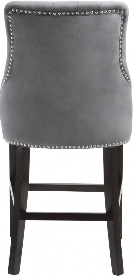 Tabouret de comptoir en velours Oxford