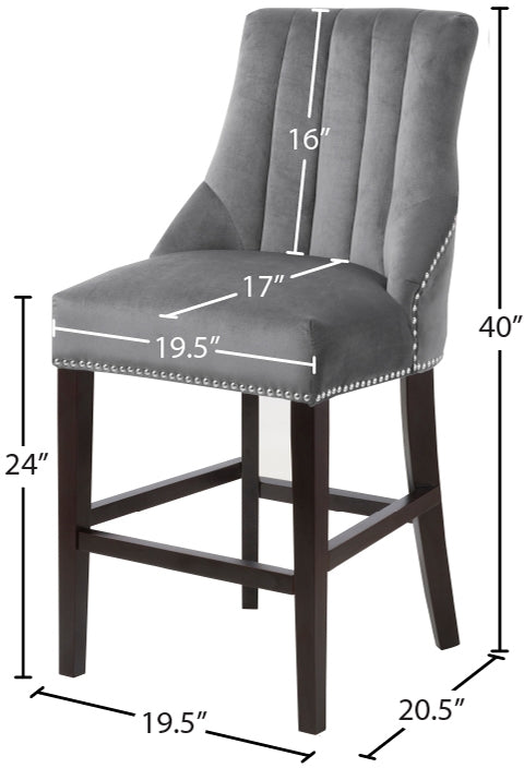 Tabouret de comptoir en velours Oxford