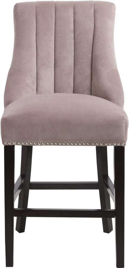 Tabouret de comptoir en velours Oxford
