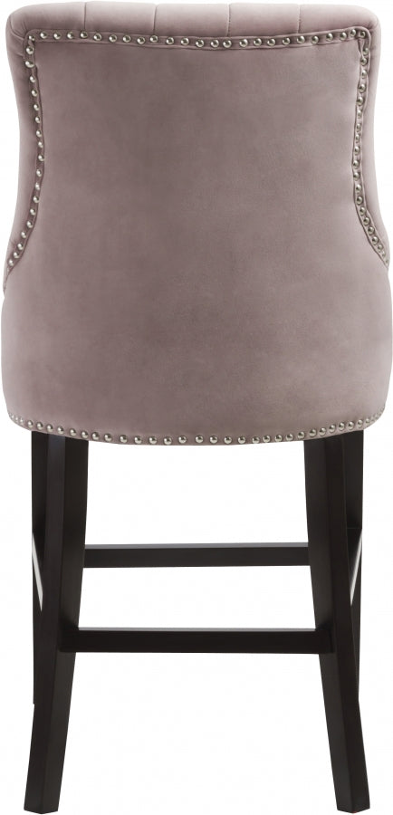 Tabouret de comptoir en velours Oxford