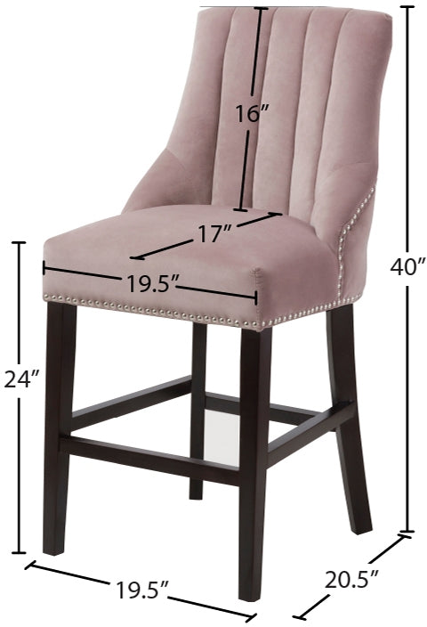 Tabouret de comptoir en velours Oxford