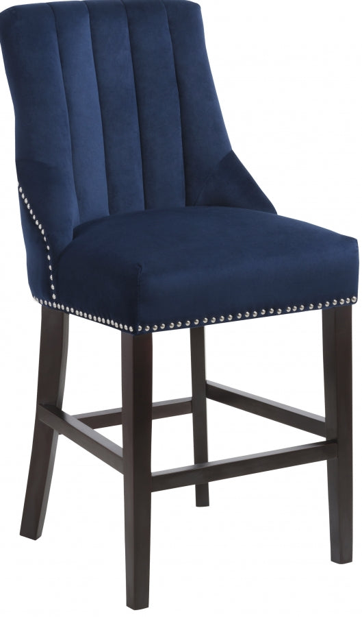 Tabouret de comptoir en velours Oxford