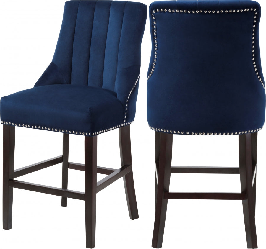 Tabouret de comptoir en velours Oxford