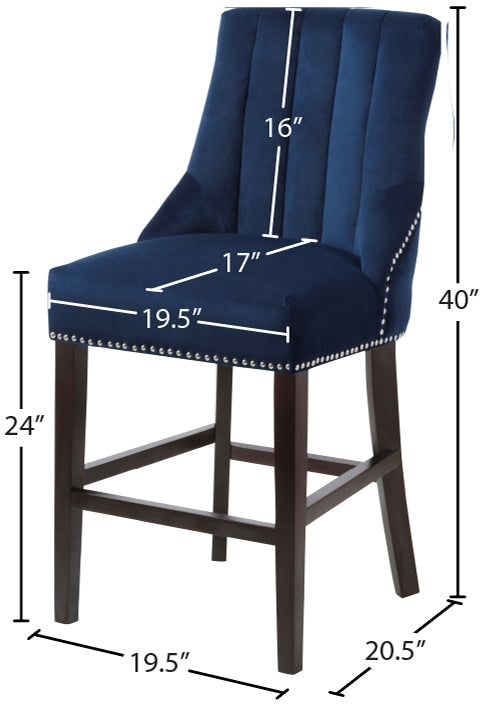 Tabouret de comptoir en velours Oxford