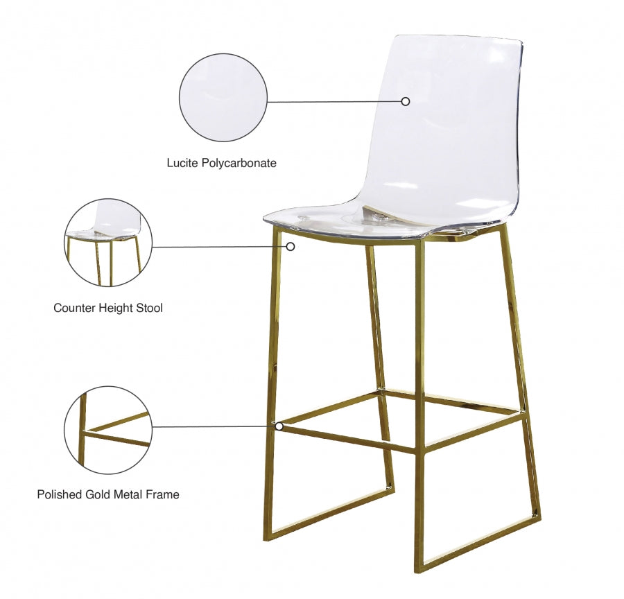 Tabouret de comptoir doré Lumen