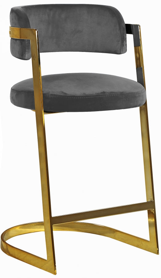 Tabouret de comptoir en velours Stéphanie