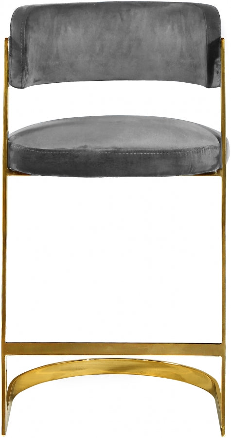 Tabouret de comptoir en velours Stéphanie