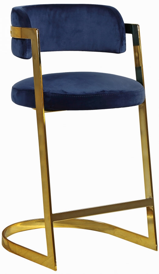 Tabouret de comptoir en velours Stéphanie