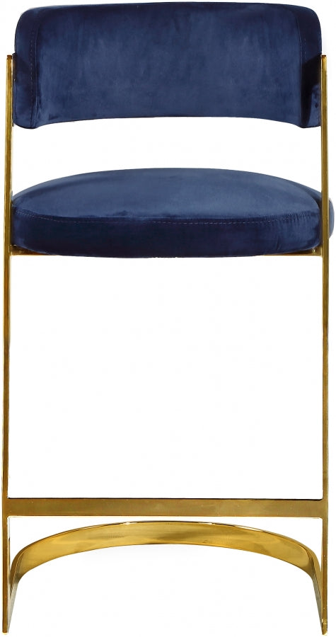 Tabouret de comptoir en velours Stéphanie