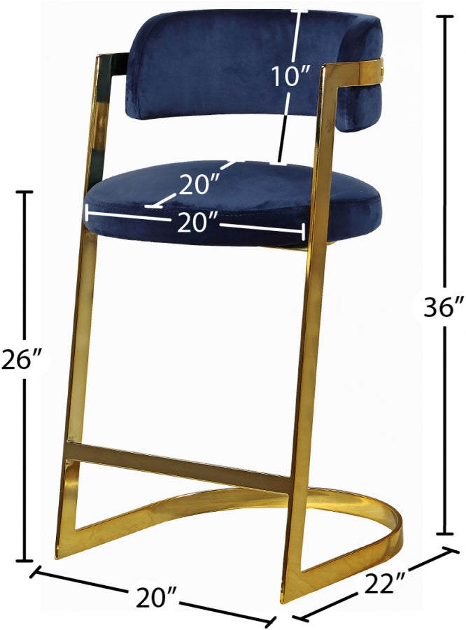 Tabouret de comptoir en velours Stéphanie