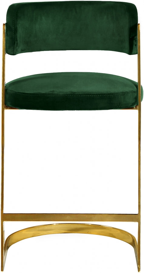 Tabouret de comptoir en velours Stéphanie