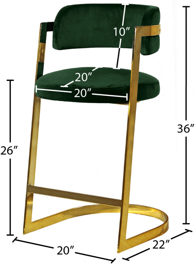 Tabouret de comptoir en velours Stéphanie