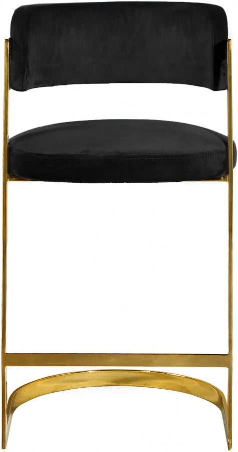 Tabouret de comptoir en velours Stéphanie