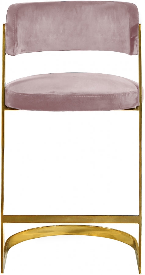 Tabouret de comptoir en velours Stéphanie