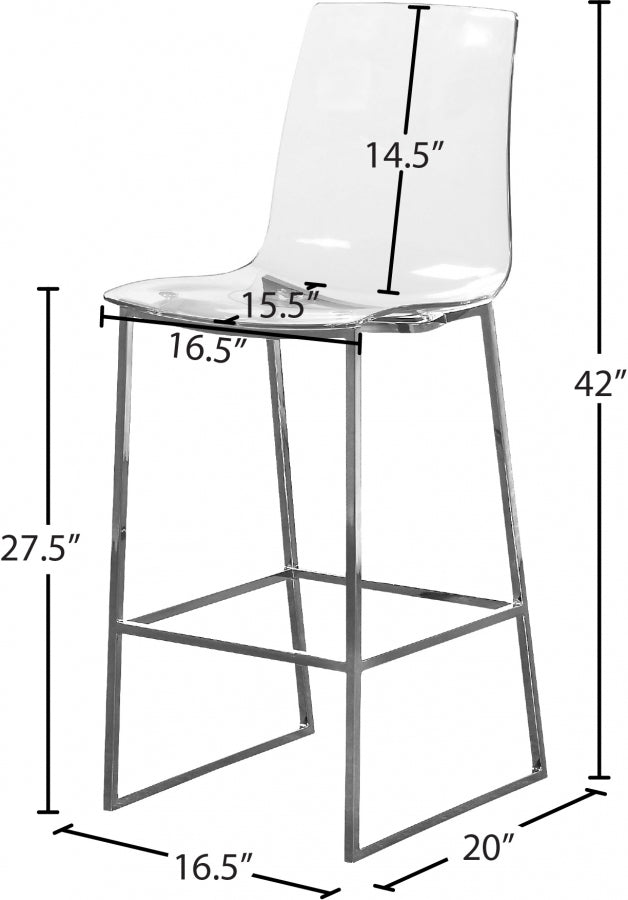 Tabouret de comptoir chromé Lumen