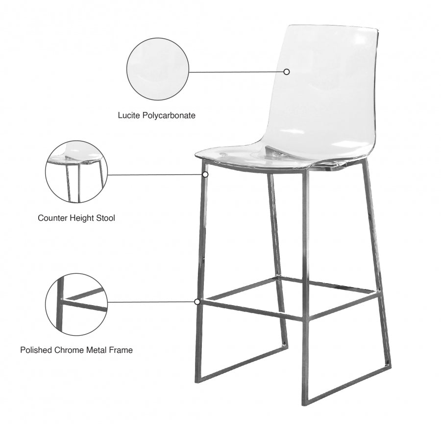 Tabouret de comptoir chromé Lumen