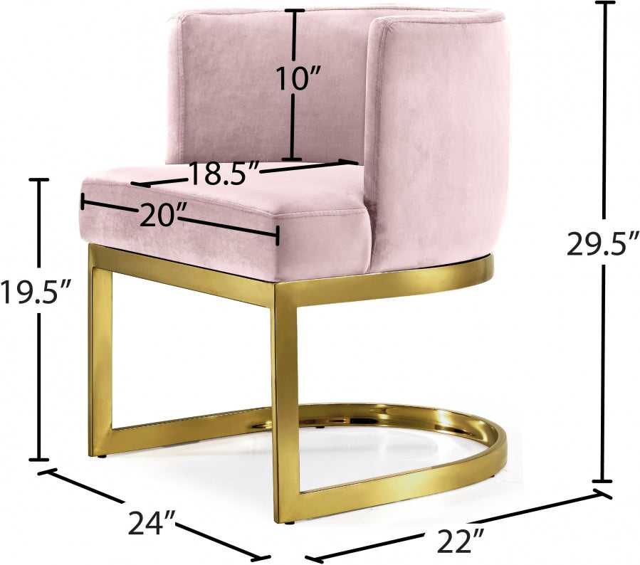 Chaise de salle à manger en velours Gianna
