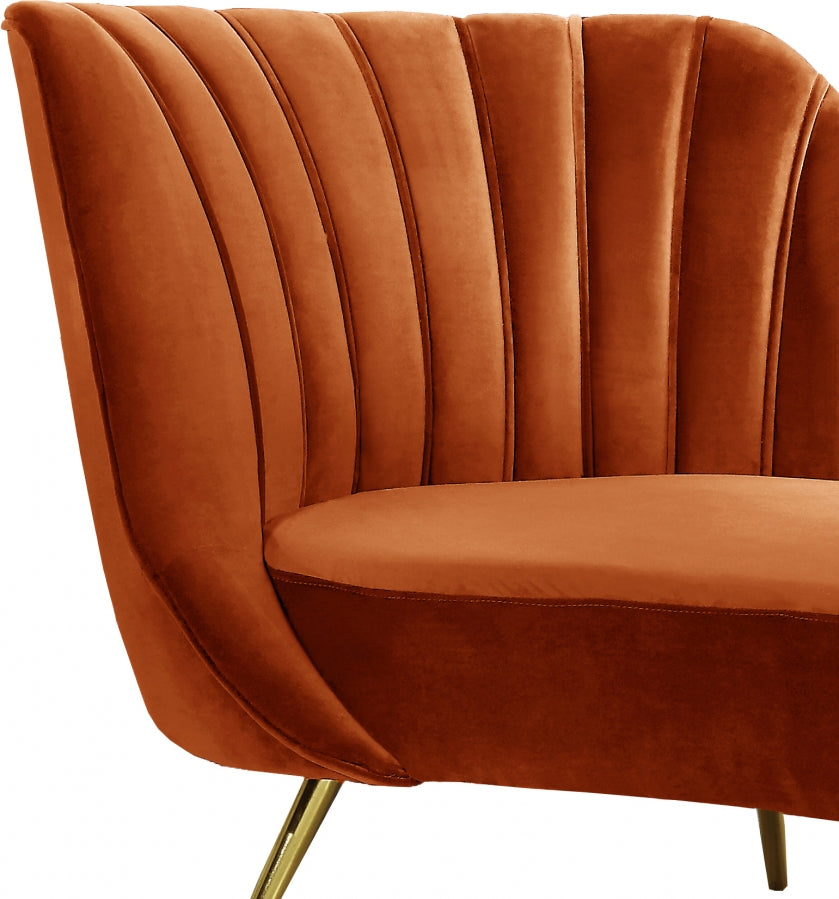 Chaise longue en velours Margo 