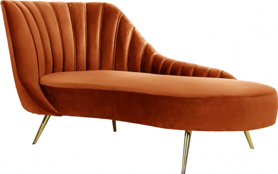 Chaise longue en velours Margo