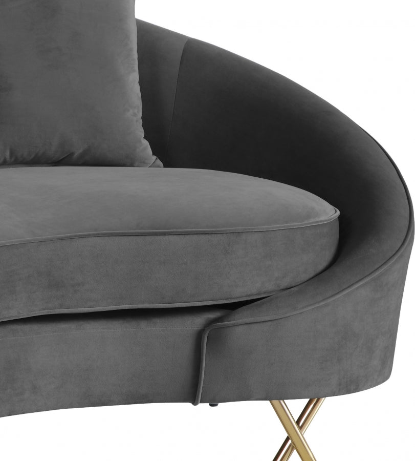 Causeuse serpentine en velours 