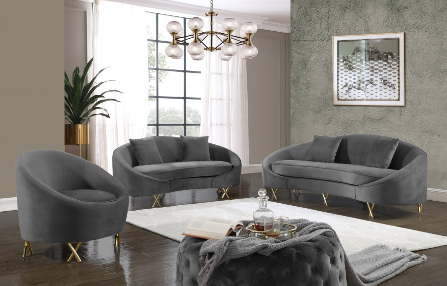 Causeuse serpentine en velours 