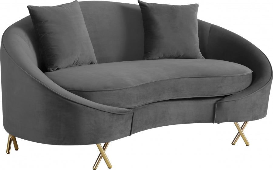 Causeuse serpentine en velours 