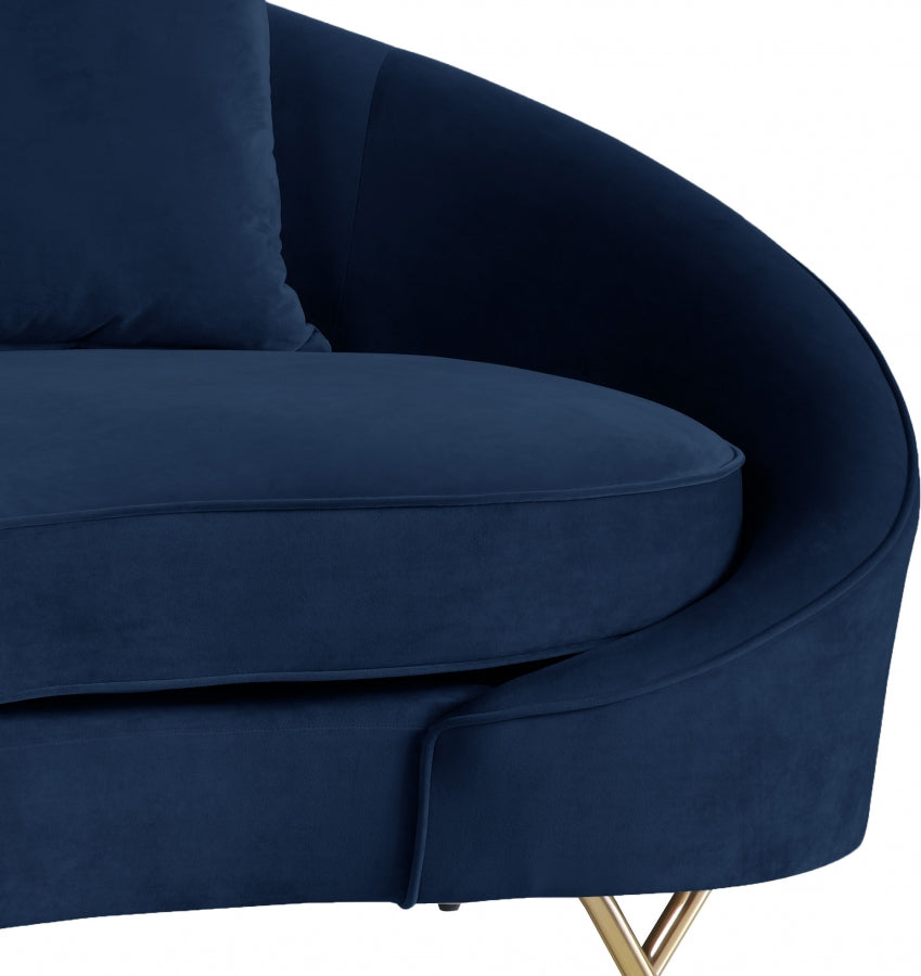 Causeuse serpentine en velours 