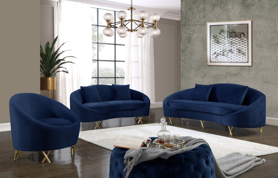 Causeuse serpentine en velours 