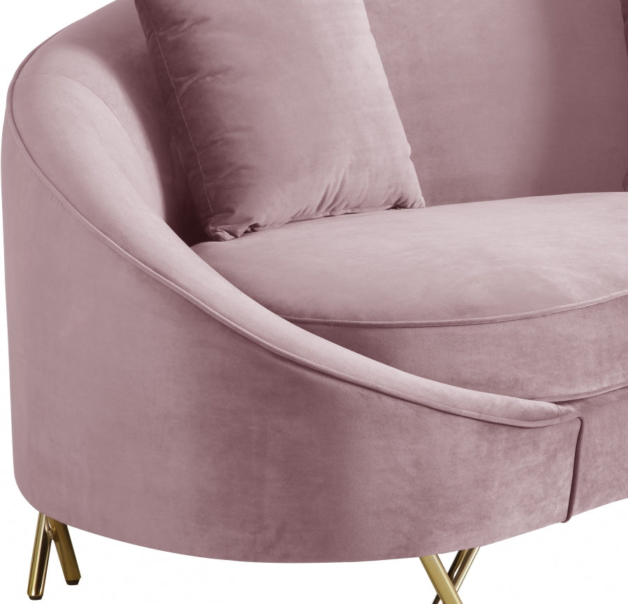 Causeuse serpentine en velours 