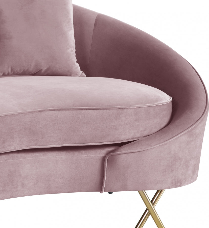 Causeuse serpentine en velours 