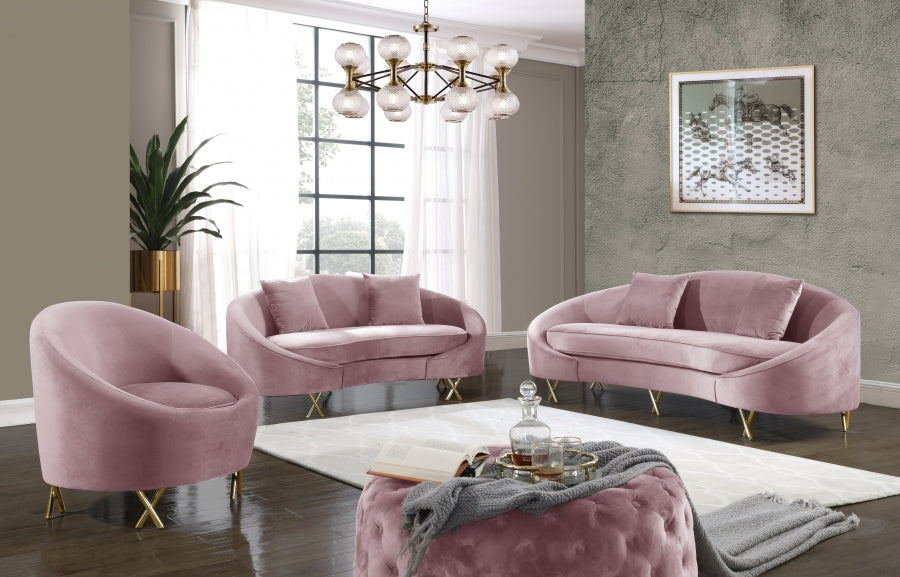 Causeuse serpentine en velours 